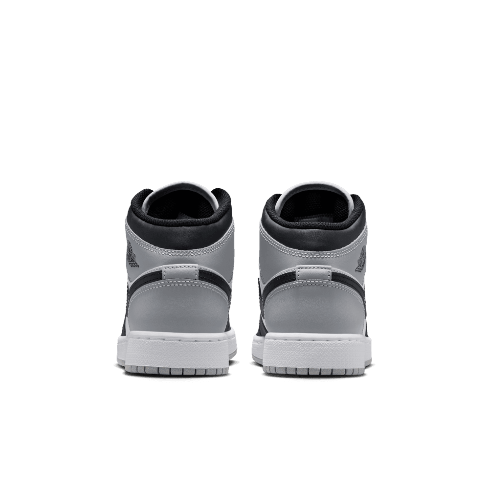 Air Jordan 1 Mid Big Kids' Shoes (GS) 'White/Black/Grey'