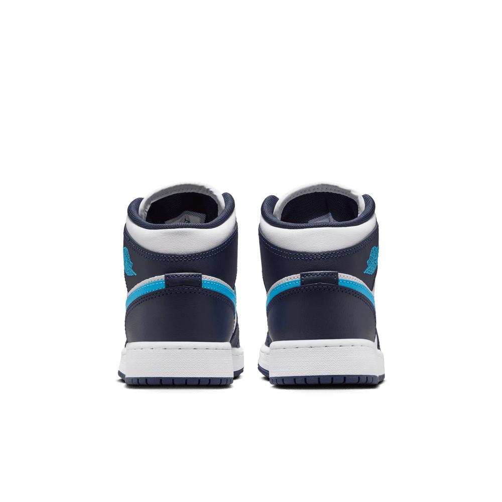 Air Jordan 1 Mid Big Kids' Shoes (GS) 'Obsidian/Powder Blue'