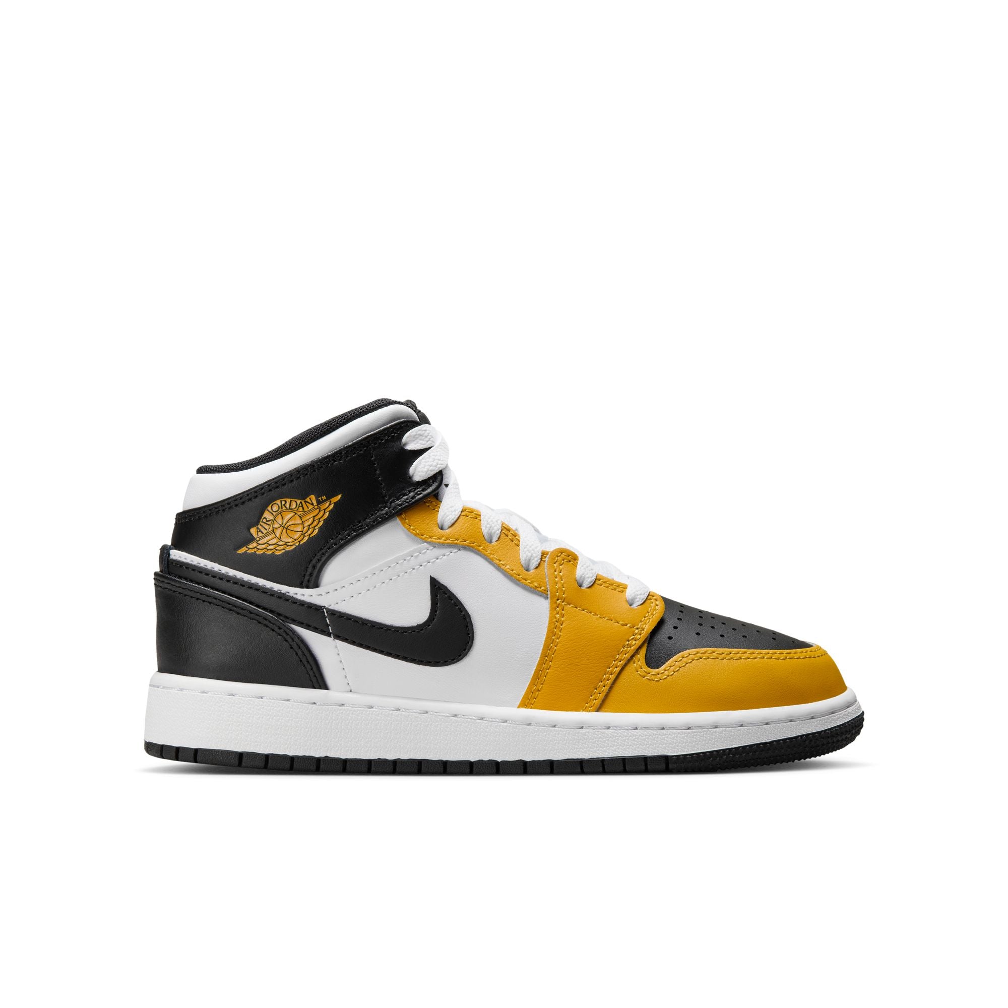 Nike Air Jordan 1 Mid Shoes in Yellow shops and White