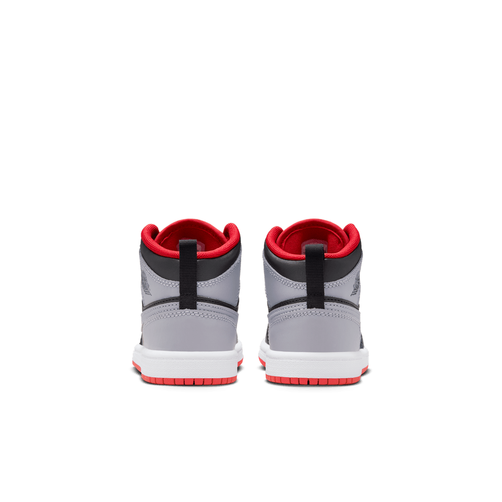 Jordan 1 Mid Little Kids' Shoes (PS) 'Black/Grey/Red'