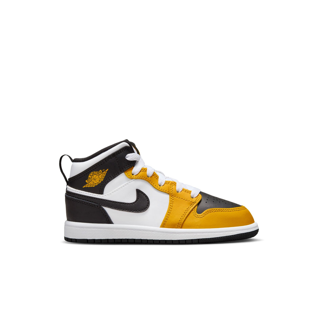 Jordan 1 Mid Little Kids' Shoes (PS) 'Yellow Ochre/Black/White'