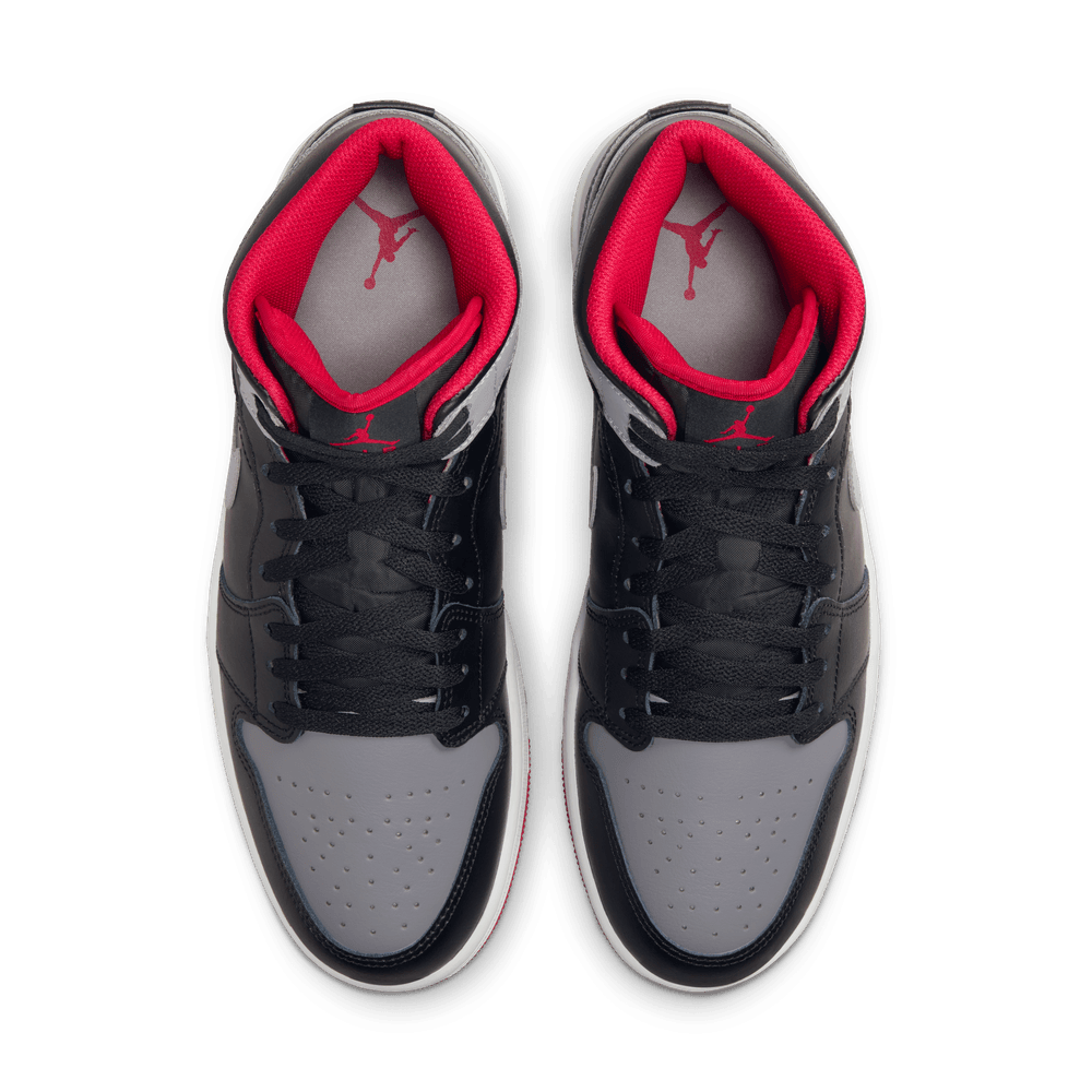 Air Jordan 1 Mid Men's Shoes 'Black/Grey/Red/White'