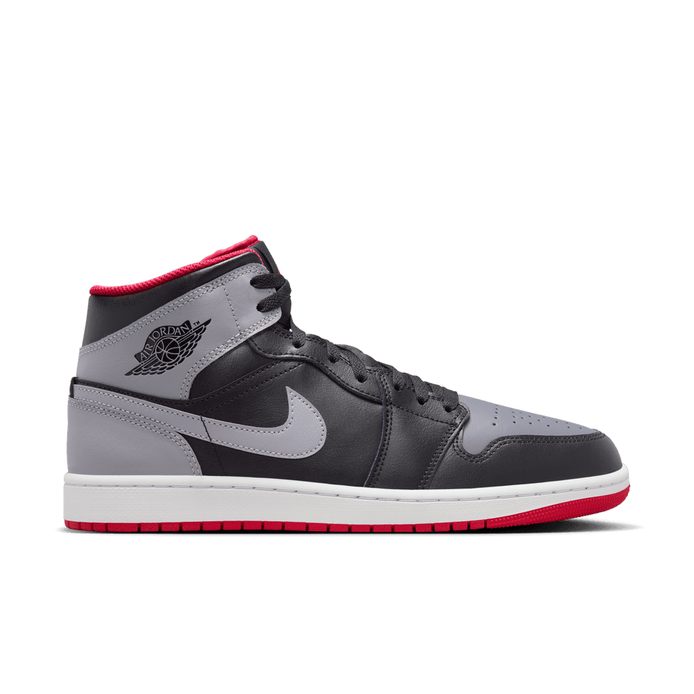 Air Jordan 1 Mid Men's Shoes 'Black/Grey/Red/White'