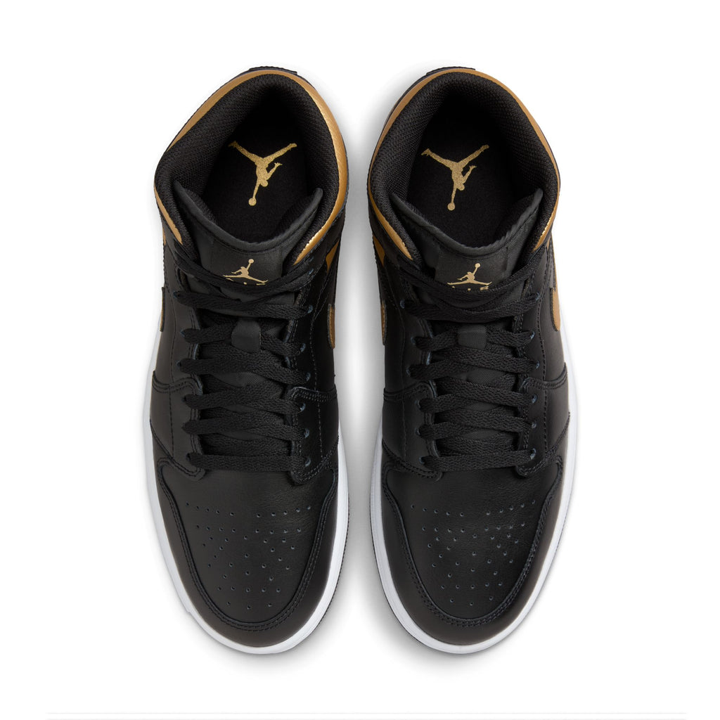 Air Jordan 1 Mid Men's Shoes 'Black/Gold/White'