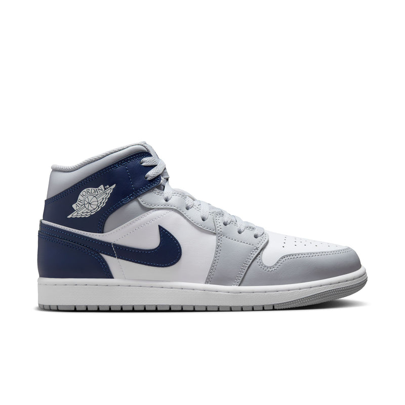 Air Jordan 1 Mid Men's Shoes 'White/Navy/Grey'