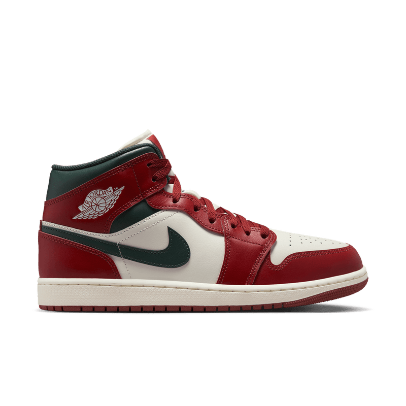 Air Jordan 1 Mid Men's Shoes 'Sail/Green/Redstone'