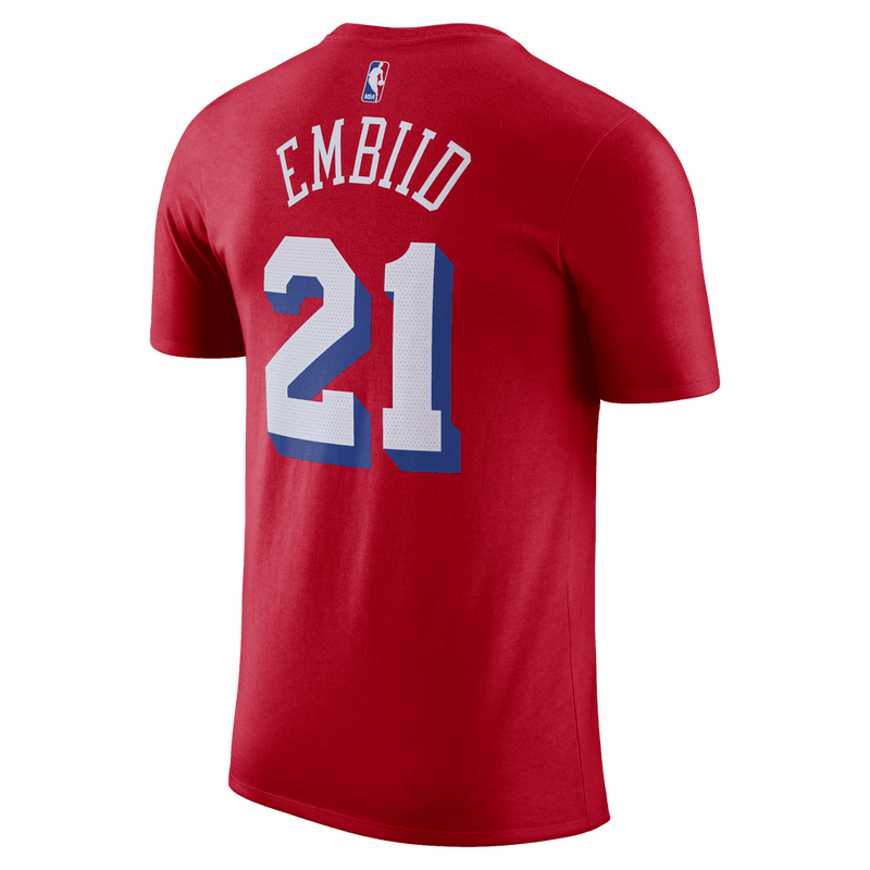 Joel Embiid Philadelphia 76ers Statement Edition Men's Jordan NBA T-Shirt 'Red'