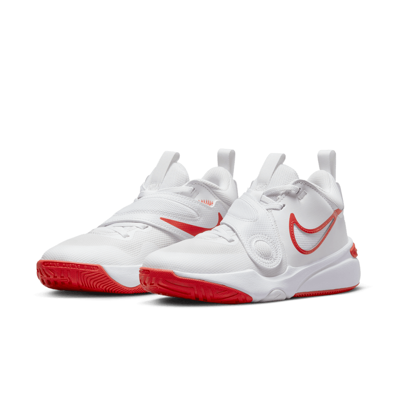 Nike Team Hustle D 11 Big Kids' Basketball Shoes (GS) 'White/Red'