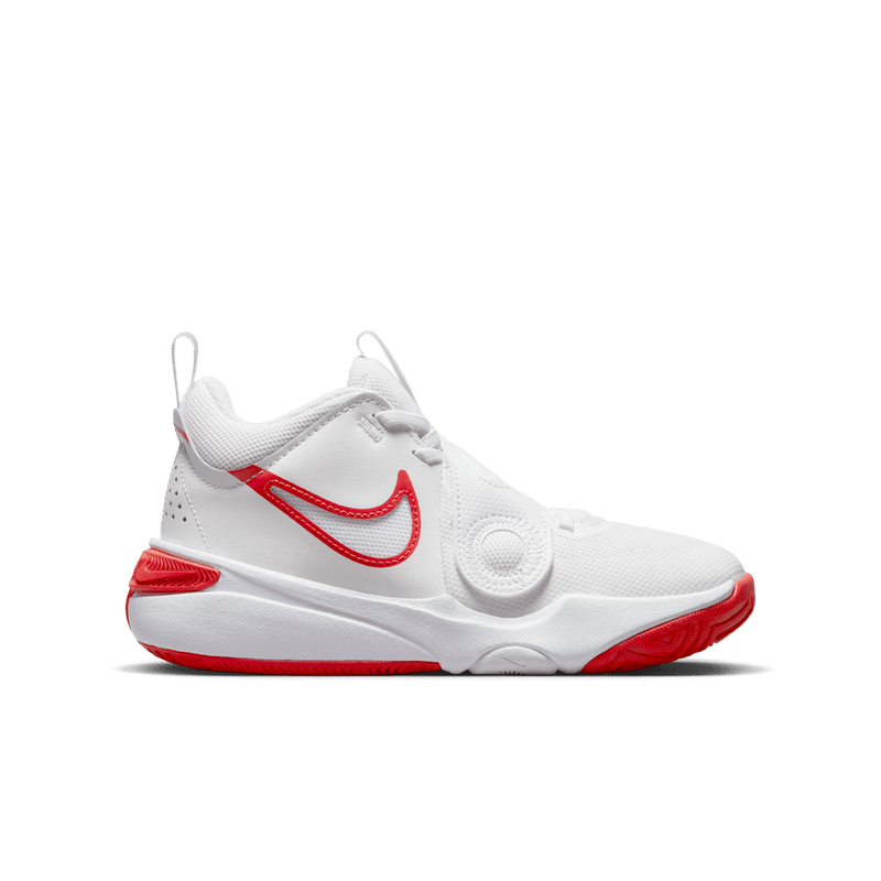Nike Team Hustle D 11 Big Kids' Basketball Shoes (GS) 'White/Red'