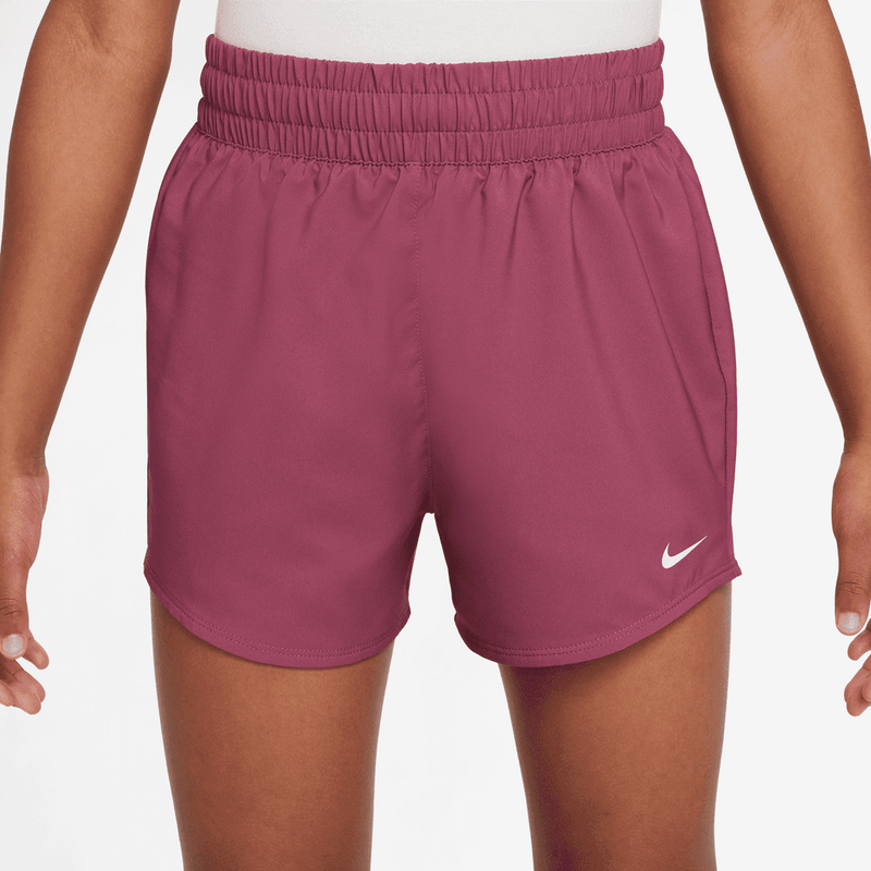 Nike One Big Kids' (Girls') Dri-FIT High-Waisted Woven Training Shorts 'Sweet Beet/White'