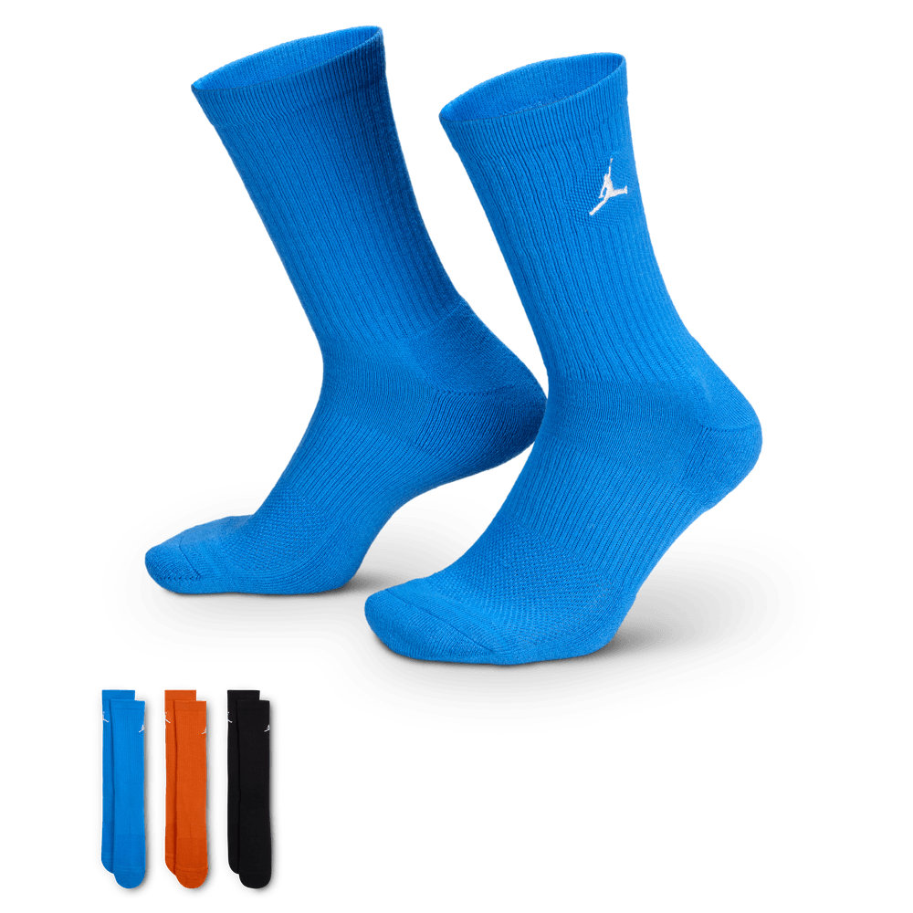 Jordan Everyday Crew Socks (3 pairs) 'Blue/Starfish/Black'
