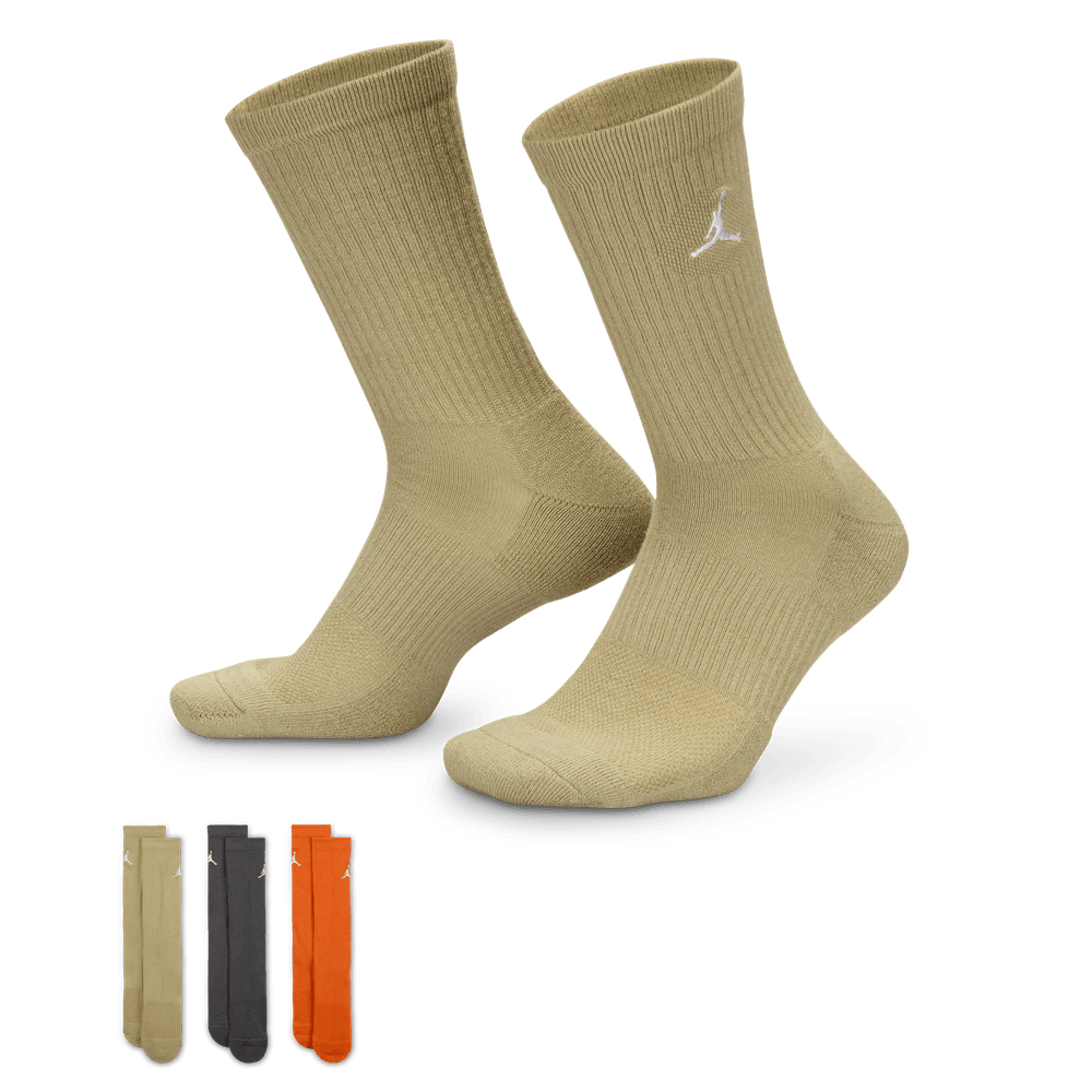 Jordan Everyday Crew Socks (3 pairs) 'Khaki/Grey/Starfish'