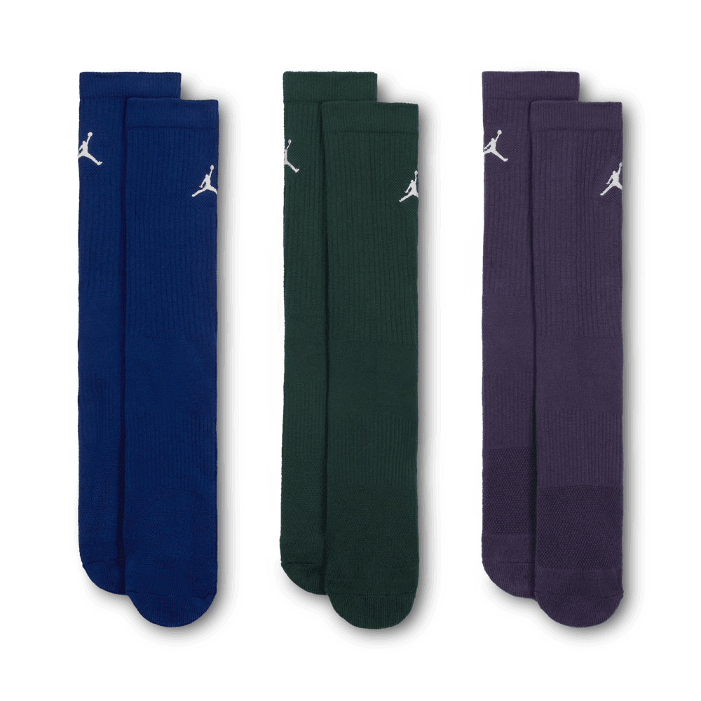 Jordan Everyday Crew Socks (3 pairs) 'Blue/Green/Purple'
