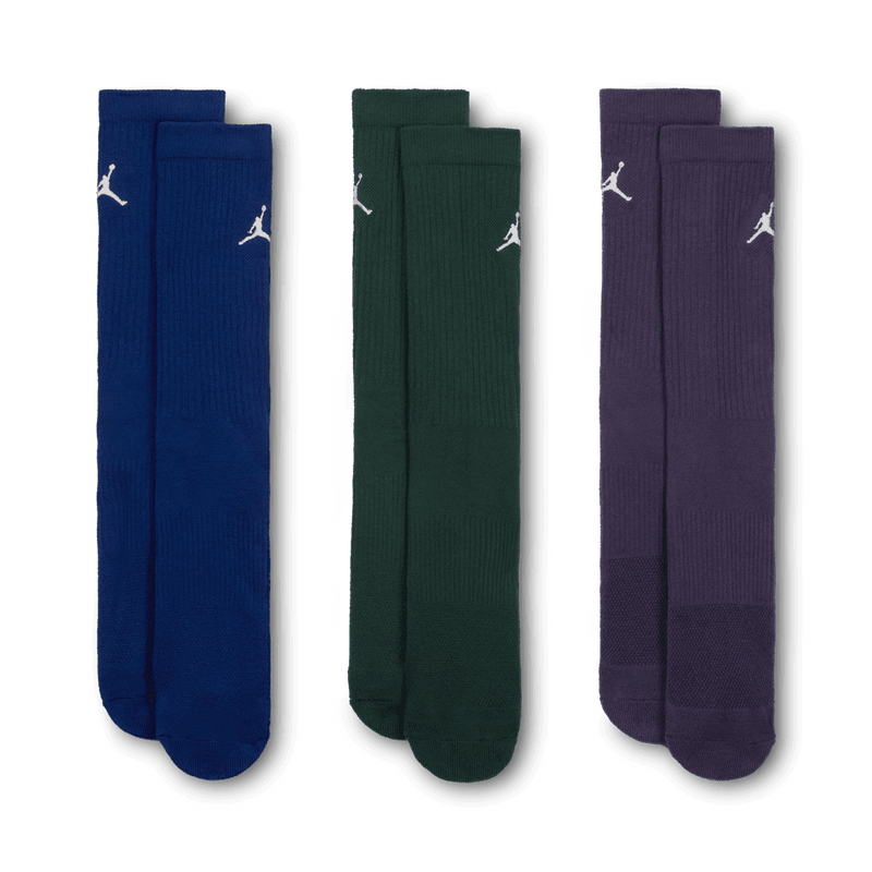 Jordan Everyday Crew Socks (3 pairs) 'Blue/Green/Purple'