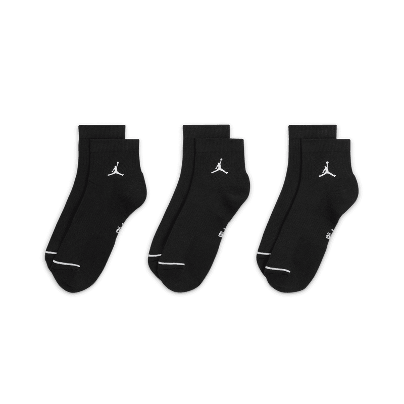 Jordan Everyday Ankle Socks (3 Pairs) 'Black/White'