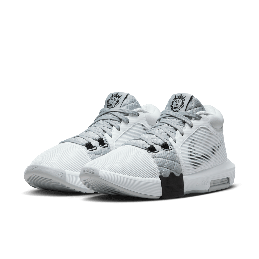 LeBron James LeBron Witness 8 Basketball Shoes White Black Smoke Grey Bouncewear