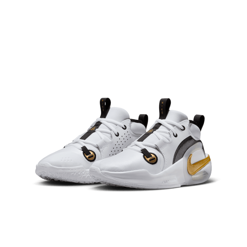 Nike Air Zoom Crossover 2 Big Kids' Basketball Shoes (GS) 'White/Gold/Black'