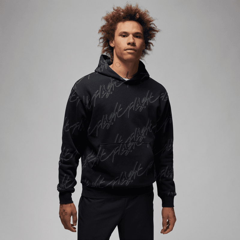 Jordan Essentials Men's Fleece Pullover Hoodie 'Black/White'