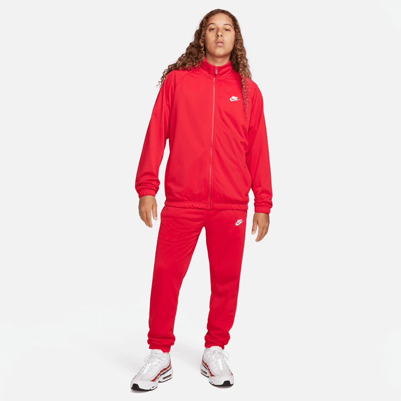 Nike Club Men s Poly Knit Tracksuit Red White