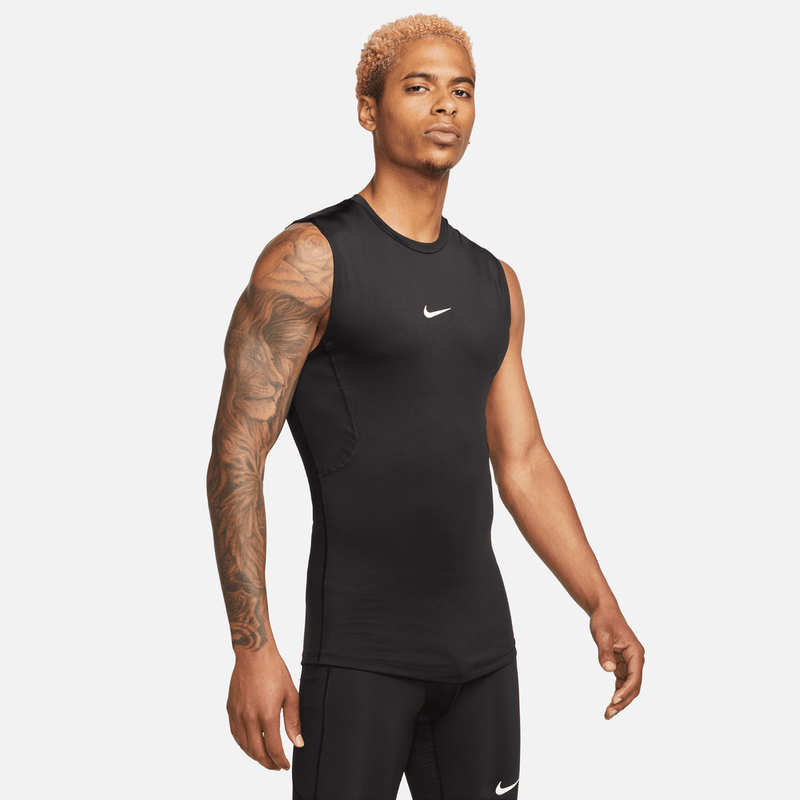 Nike Pro Men's Dri-FIT Tight Sleeveless Fitness Top 'Black/White'