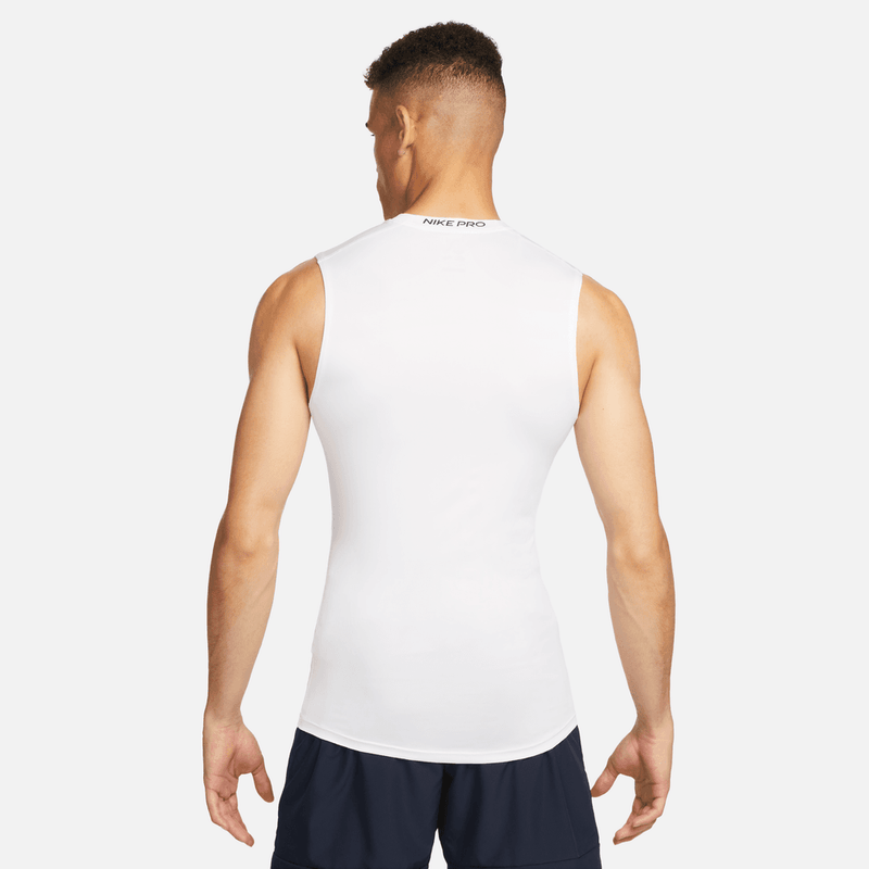 Nike Pro Men's Dri-FIT Tight Sleeveless Fitness Top 'White/Black'