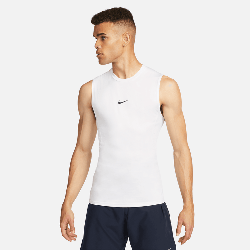 Nike Pro Men's Dri-FIT Tight Sleeveless Fitness Top 'White/Black'