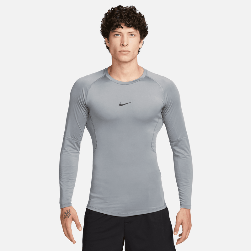 Nike Pro Men's Dri-FIT Tight Long-Sleeve Fitness Top 'Grey/Black'