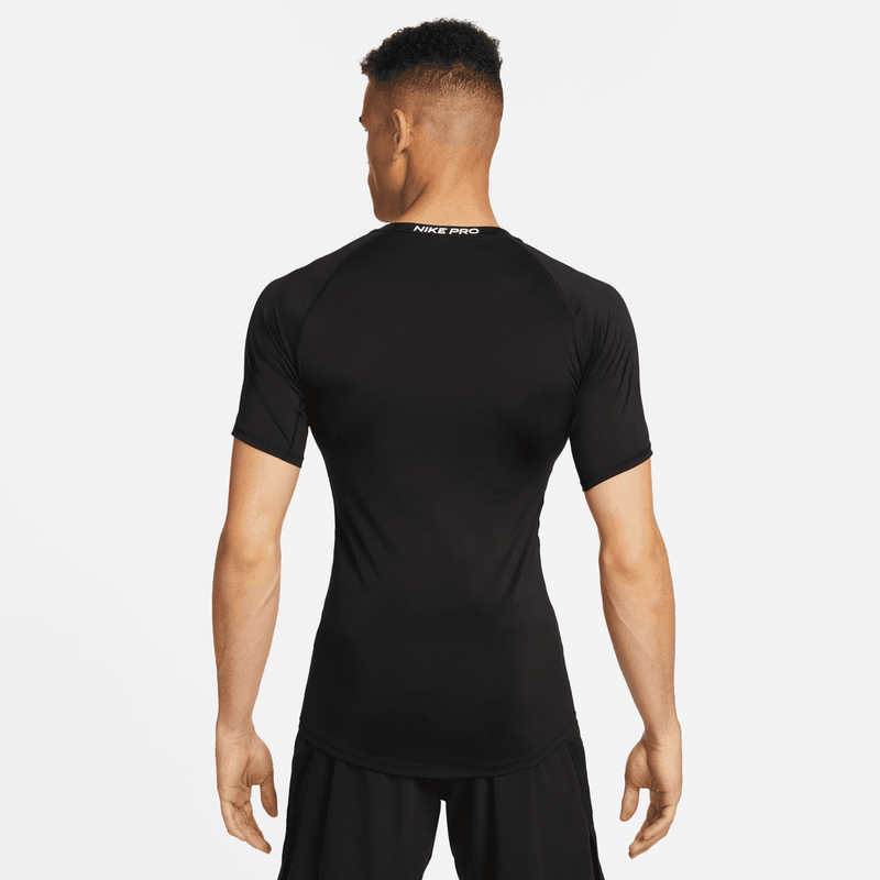 Nike Pro Men's Dri-FIT Tight Short-Sleeve Fitness Top 'Black/White'