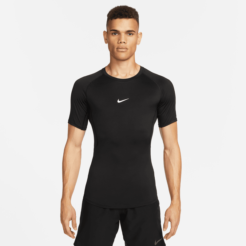 Nike Pro Men's Dri-FIT Tight Short-Sleeve Fitness Top 'Black/White'