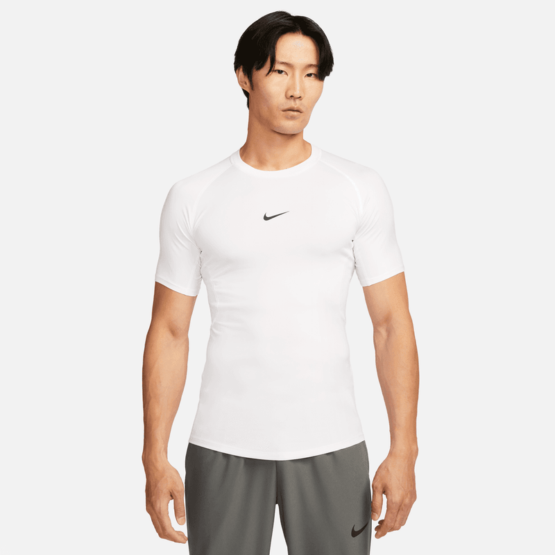 Nike Pro Men's Dri-FIT Tight Short-Sleeve Fitness Top 'White/Black'