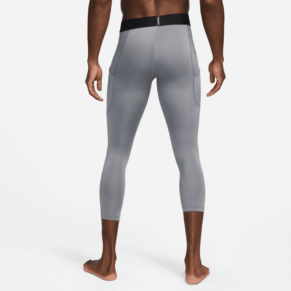 Nike Pro Men s Dri FIT 3 4 Length Fitness Tights Grey Black Bouncewear