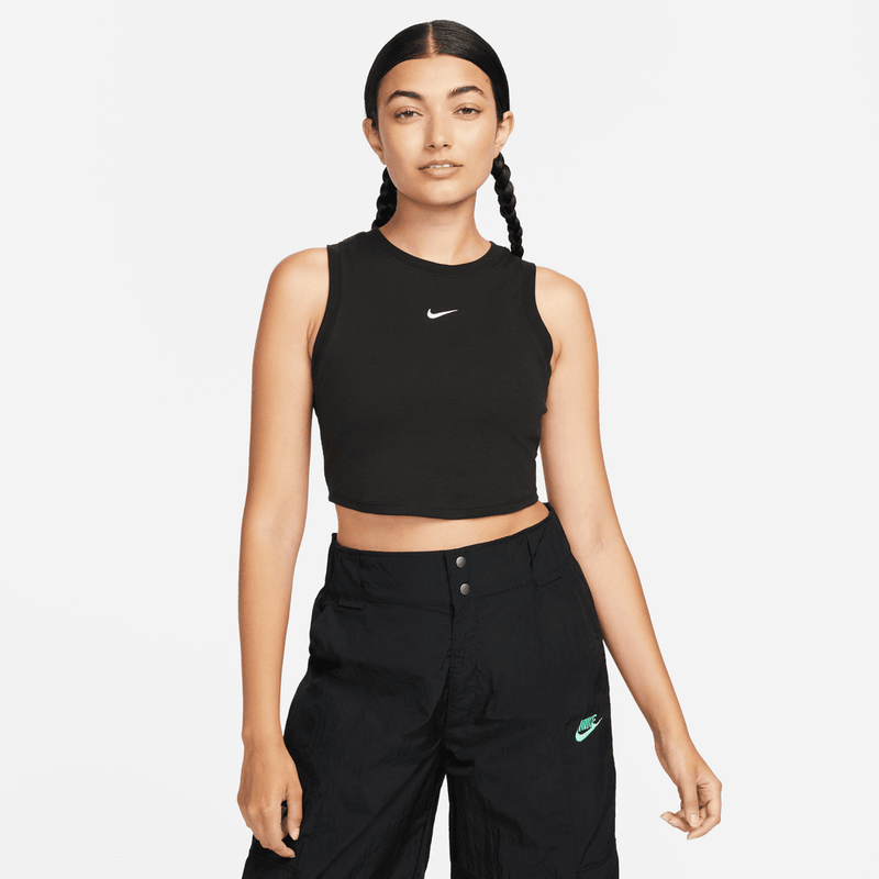 Nike Sportswear Chill Knit Women's Tight Cropped Mini-Rib Tank Top 'Black/Sail'