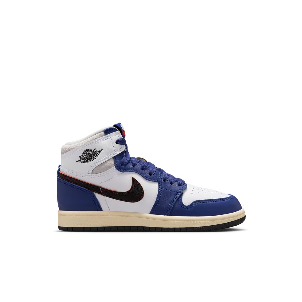Jordan Retro High OG Little Kids' Shoes (PS) 'White/Black/Blue'