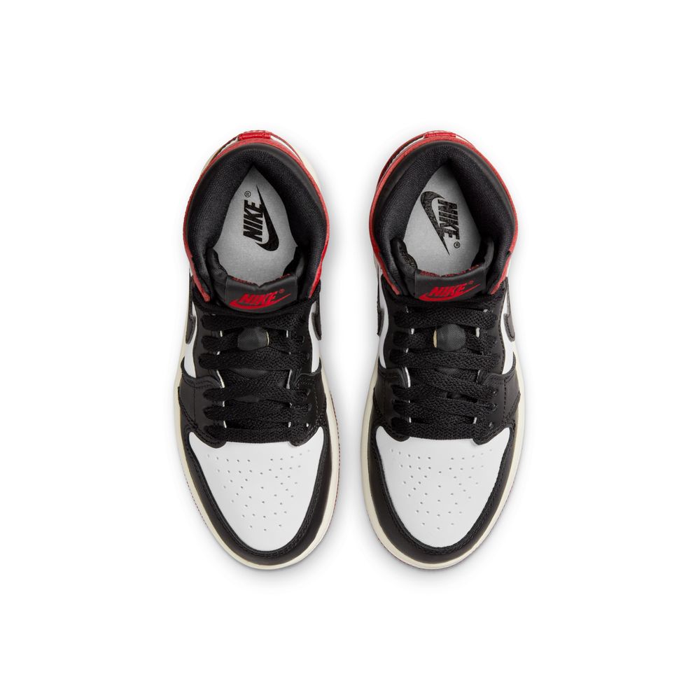 Jordan 1 Retro High OG "Black Toe" Little Kids' Shoes (PS) 'White/Black/Red/Sail'