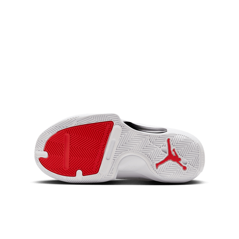White jordans with red 2025 bottoms