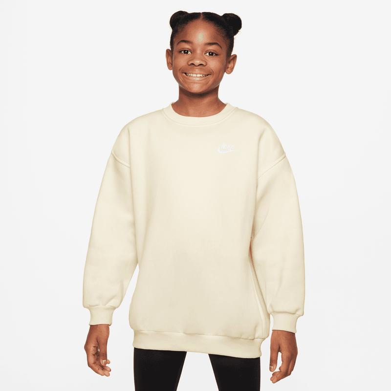 Nike Sportswear Club Fleece Big Kids' Oversized Sweatshirt 'Soft Pearl'