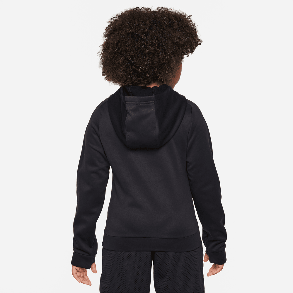 Nike Therma-FIT Big Kids' Graphic Basketball Hoodie 'Black/Grey'