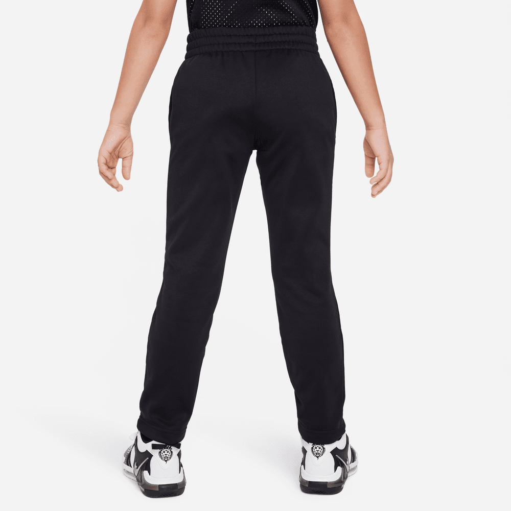 Nike Therma-FIT Big Kids' Graphic Open-Hem Basketball Pants 'Black/Grey'