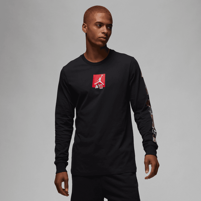 Jordan Brand Men's Graphic Long-Sleeve T-Shirt 'Black/Red'