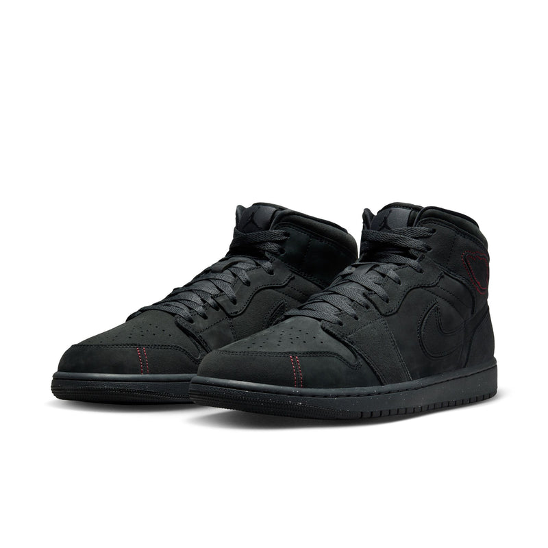 Air Jordan 1 Mid SE Craft Men's Shoes 'Smoke Grey/Black/Red'