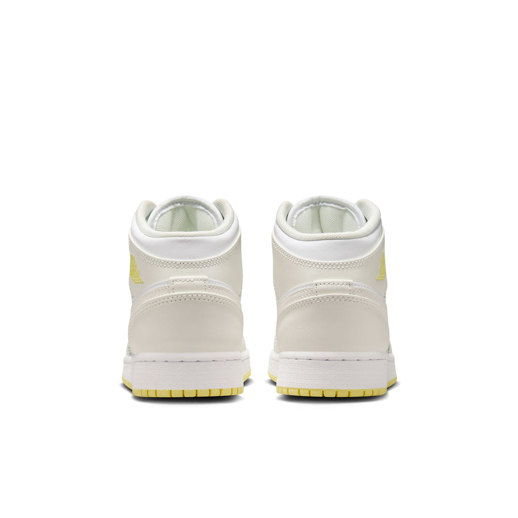 Air Jordan 1 Mid Big Kids' Shoes (GS) 'Sail/Laser Orange/White'