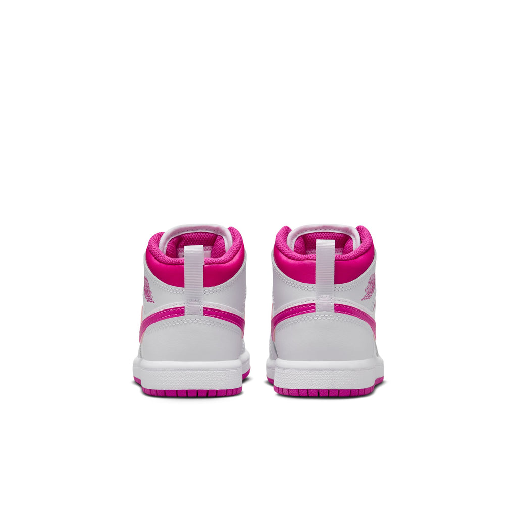 Jordan 1 Mid Little Kids' Shoes (PS) 'Iris Whisper/White/Pink'