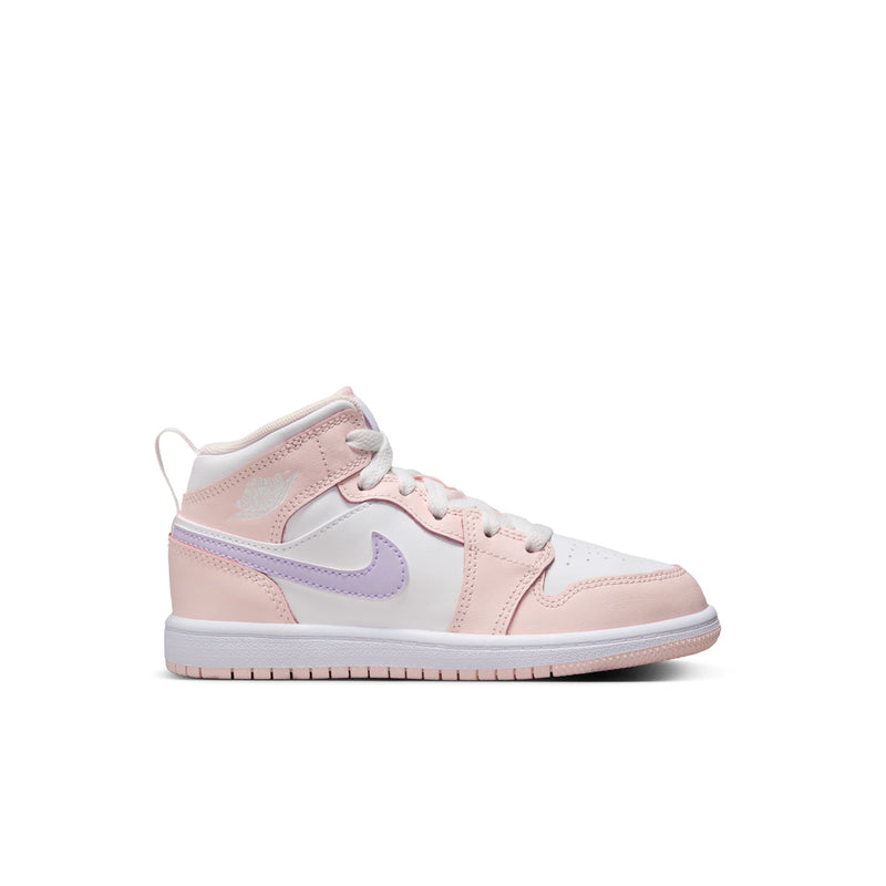 Jordan 1 Mid Little Kids' Shoes (PS) 'Pink Wash/Violet/White'