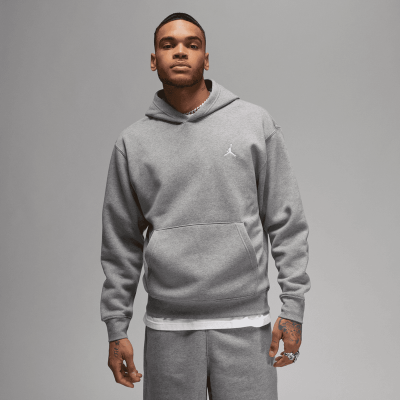 Jordan Essentials Men's Fleece Pullover 'Carbon Heather/White'