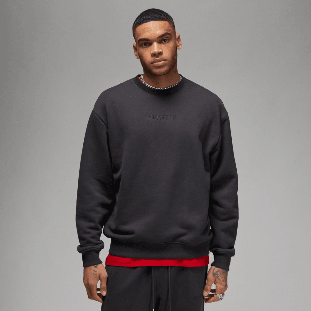 Air Jordan Wordmark Men's Fleece Crewneck Sweatshirt 'Off Noir