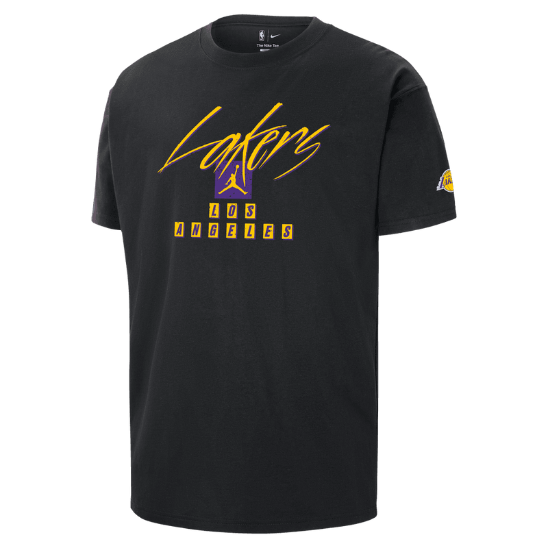 Los Angeles Lakers Courtside Statement Edition Men's Jordan NBA Max90 T-Shirt 'Black'