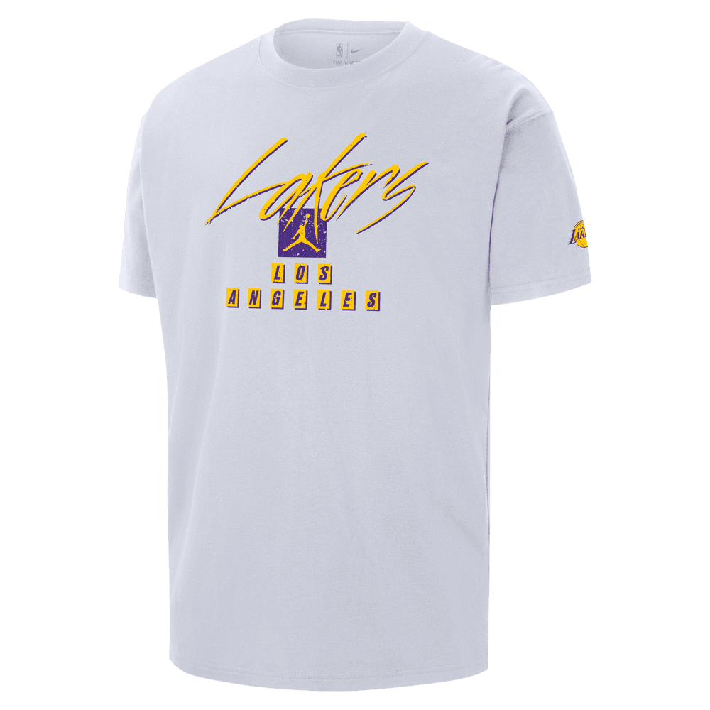 Los Angeles Lakers Courtside Statement Edition Men's Jordan NBA Max90 T-Shirt 'White'