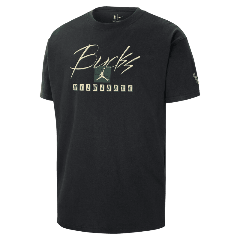 Milwaukee Bucks Courtside Statement Edition Men's Jordan NBA Max90 T-Shirt 'Black'