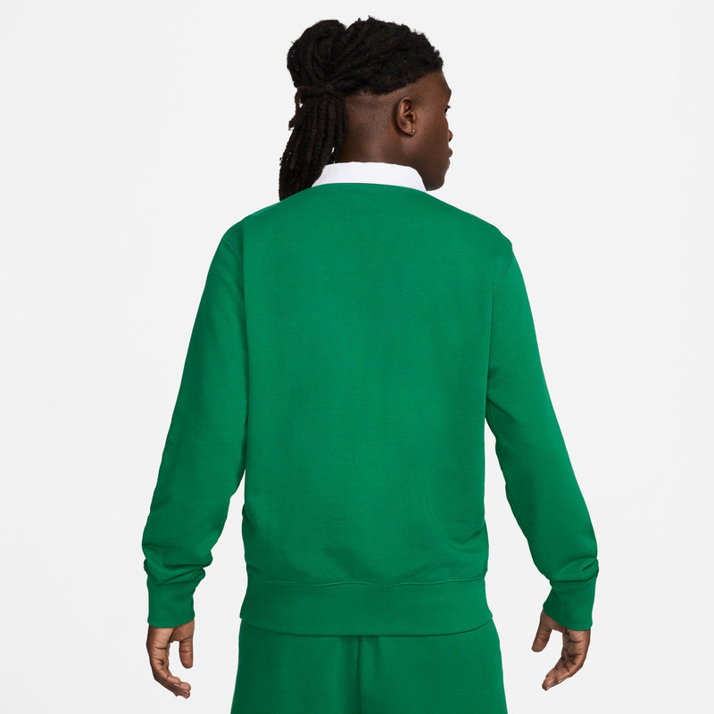 Nike Club Fleece Men's Long-Sleeve Fleece Polo 'Malachite/White'