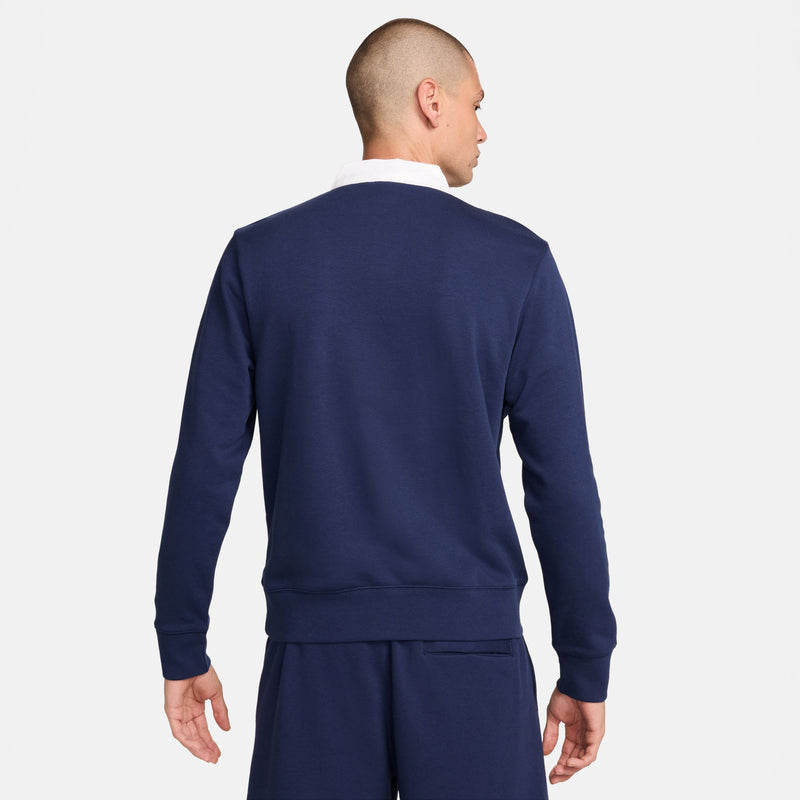 Nike Club Fleece Men's Long-Sleeve Fleece Polo 'Navy/White'